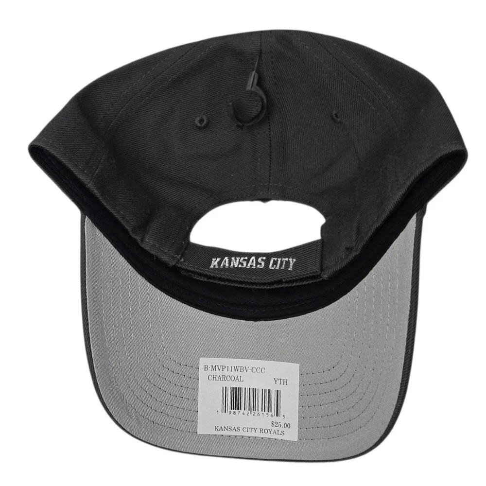 Kansas City Royals 47 Brand Hat YOUTH MVP Dark Gray Adjustable Cap‎ MLB New